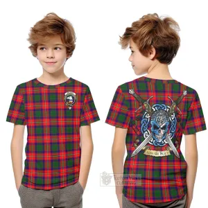 Belshes (Belsches) Tartan Kid T-Shirt with Family Crest Celtic Skull Style