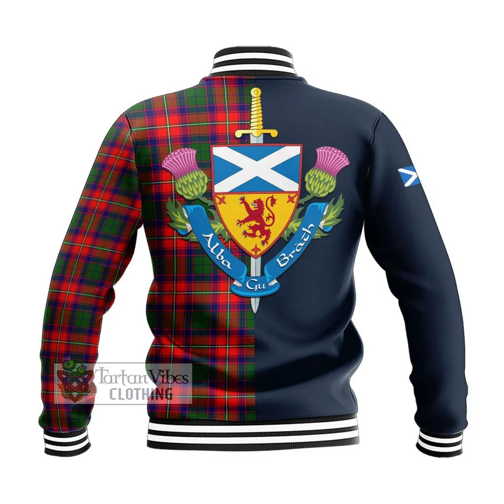 Belshes Tartan Baseball Jacket Alba with Scottish Lion Royal Arm Half Style