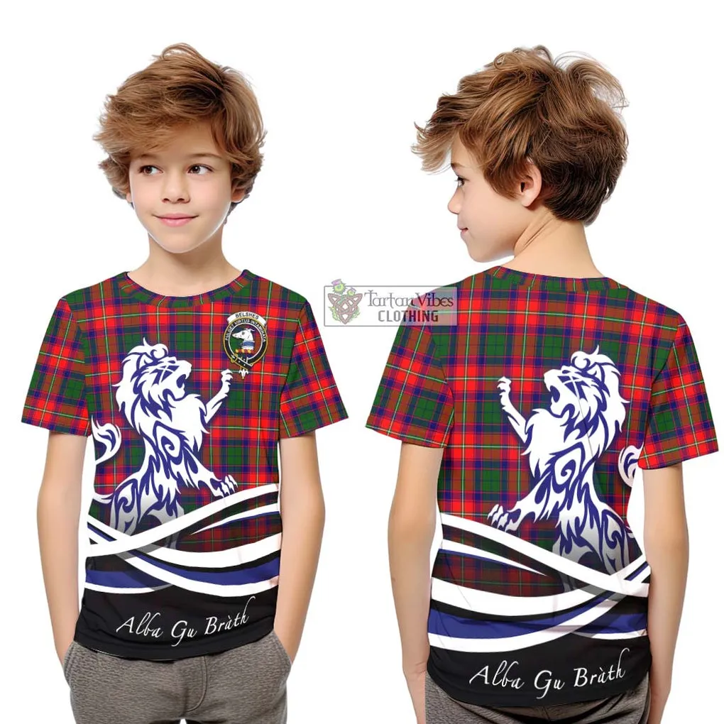 Belshes Tartan Kid T-Shirt with Alba Gu Brath Regal Lion Emblem