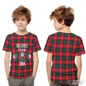 Belshes Tartan Kid T-Shirt with Family Crest DNA In Me Style