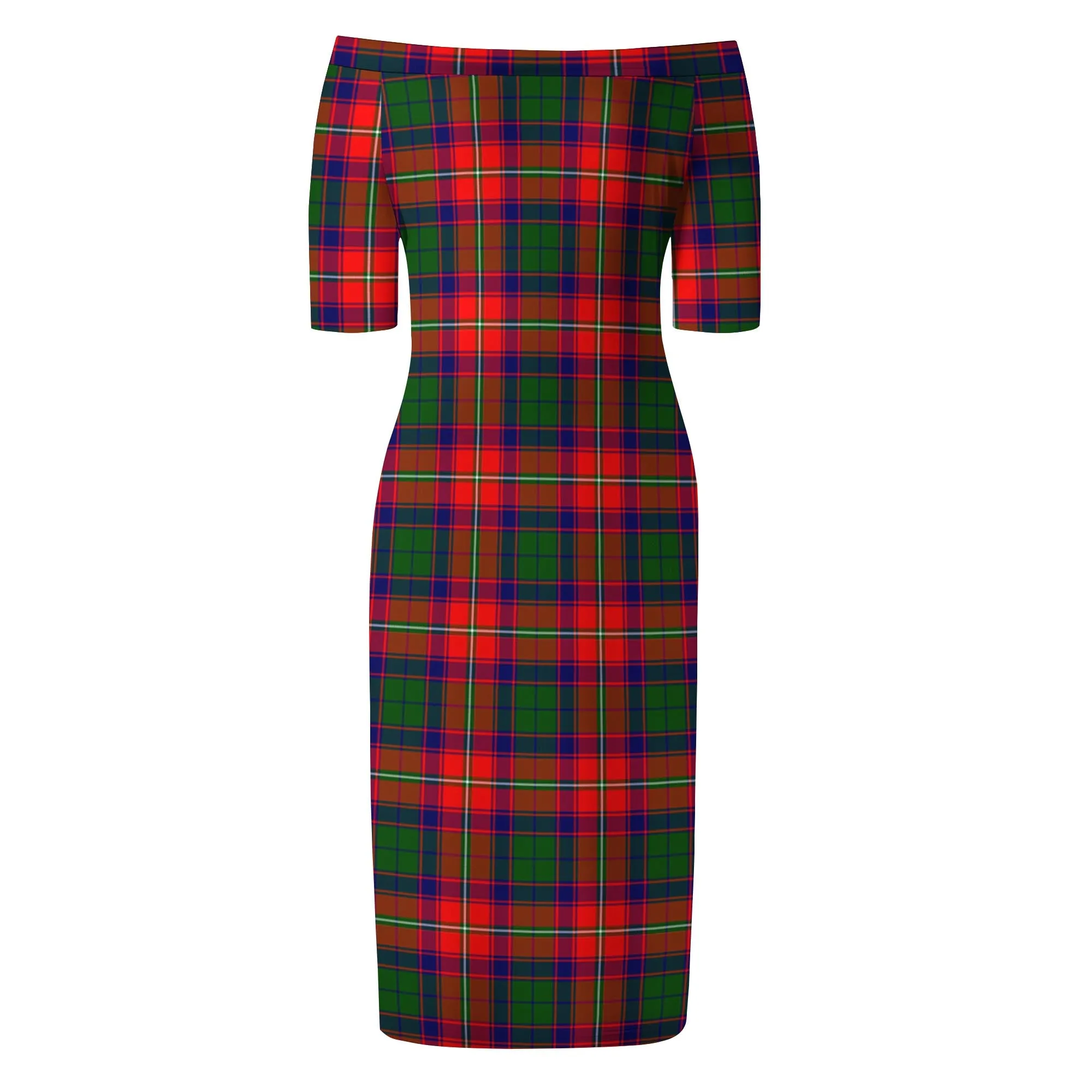 Belshes Tartan Off Shoulder Lady Dress