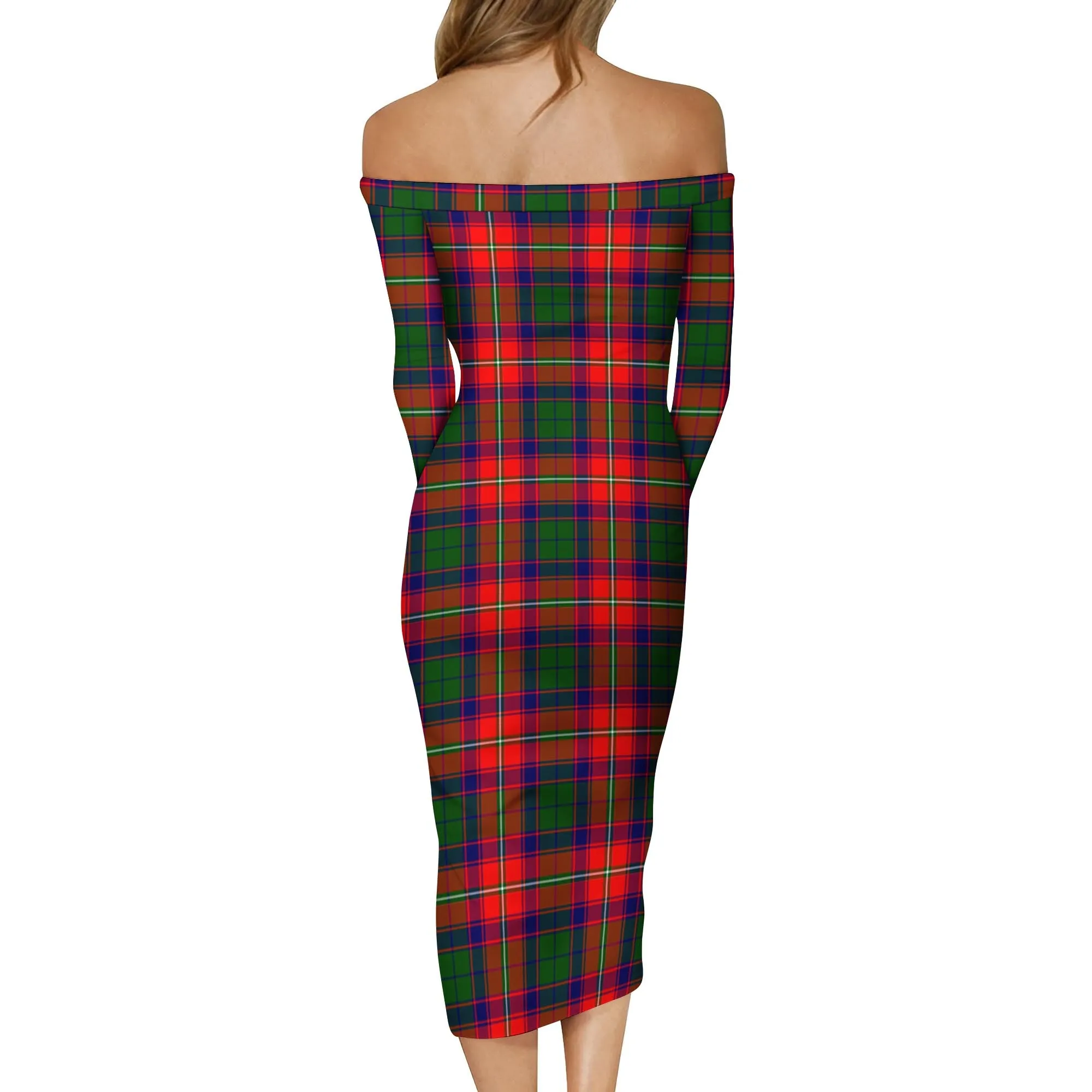 Belshes Tartan Off Shoulder Lady Dress