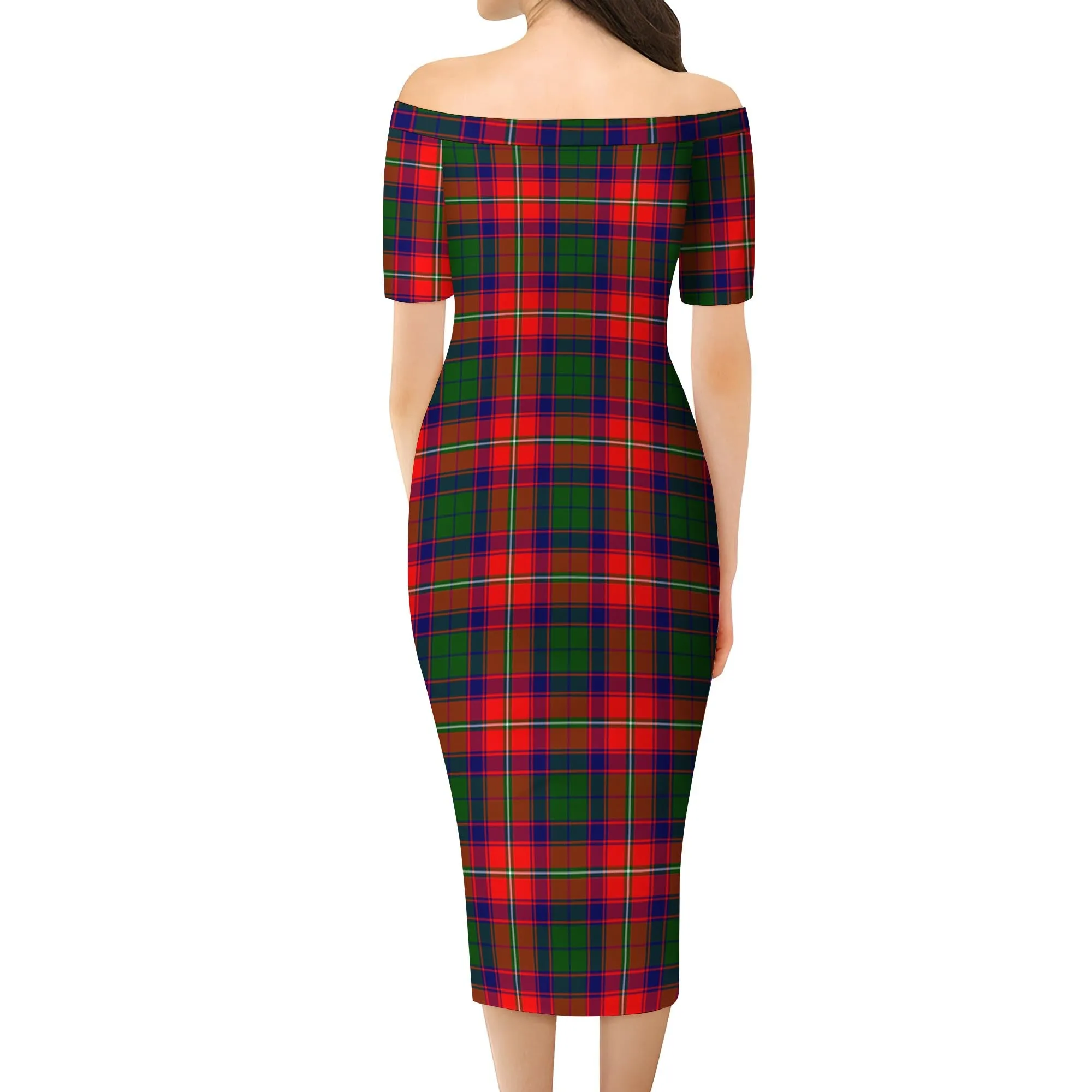 Belshes Tartan Off Shoulder Lady Dress