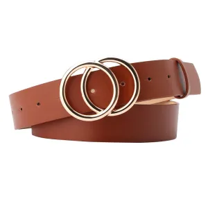 Belt round Buckle Alloy Snap Belt Student Minimalist Pant Belt Sweater Coat Decoration