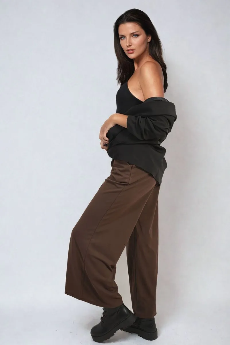 Belted High Waist Wide Leg Trouser