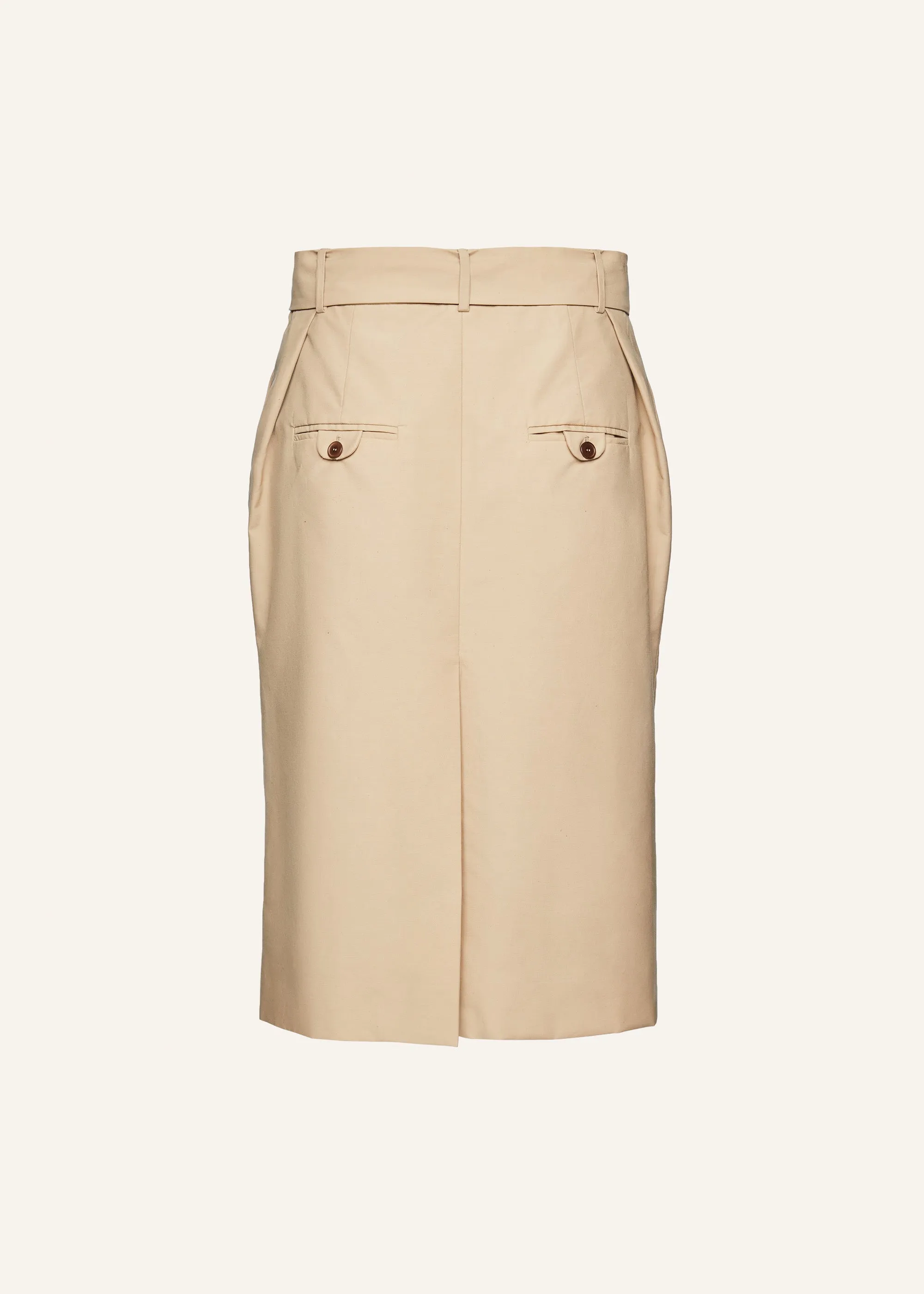 Belted midi skirt in beige