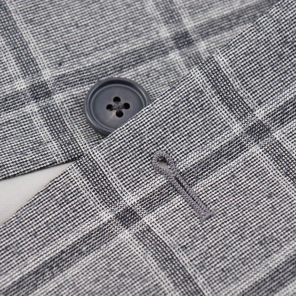 Belvest Gray Check Super 160s Wool Suit