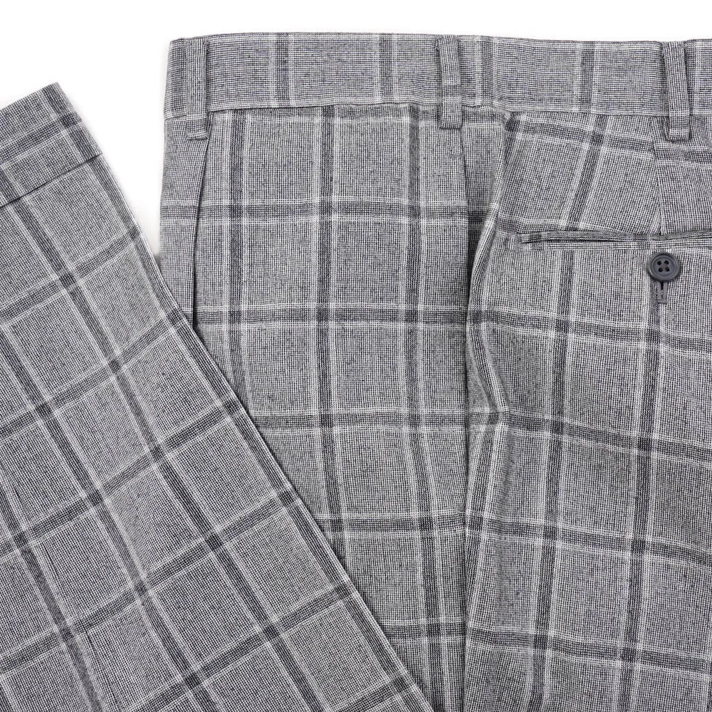 Belvest Gray Check Super 160s Wool Suit