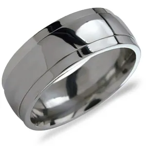 Ben Garelick 8MM Titanium High Polished Stepped Wedding Band