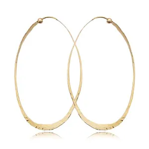 Ben Garelick Contemporary Hammered Oval Hoop Earrings