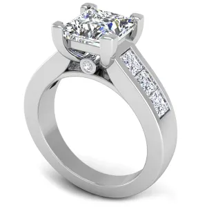 Ben Garelick Elara Princess Cut Channel Set Wide Diamond Engagement Ring