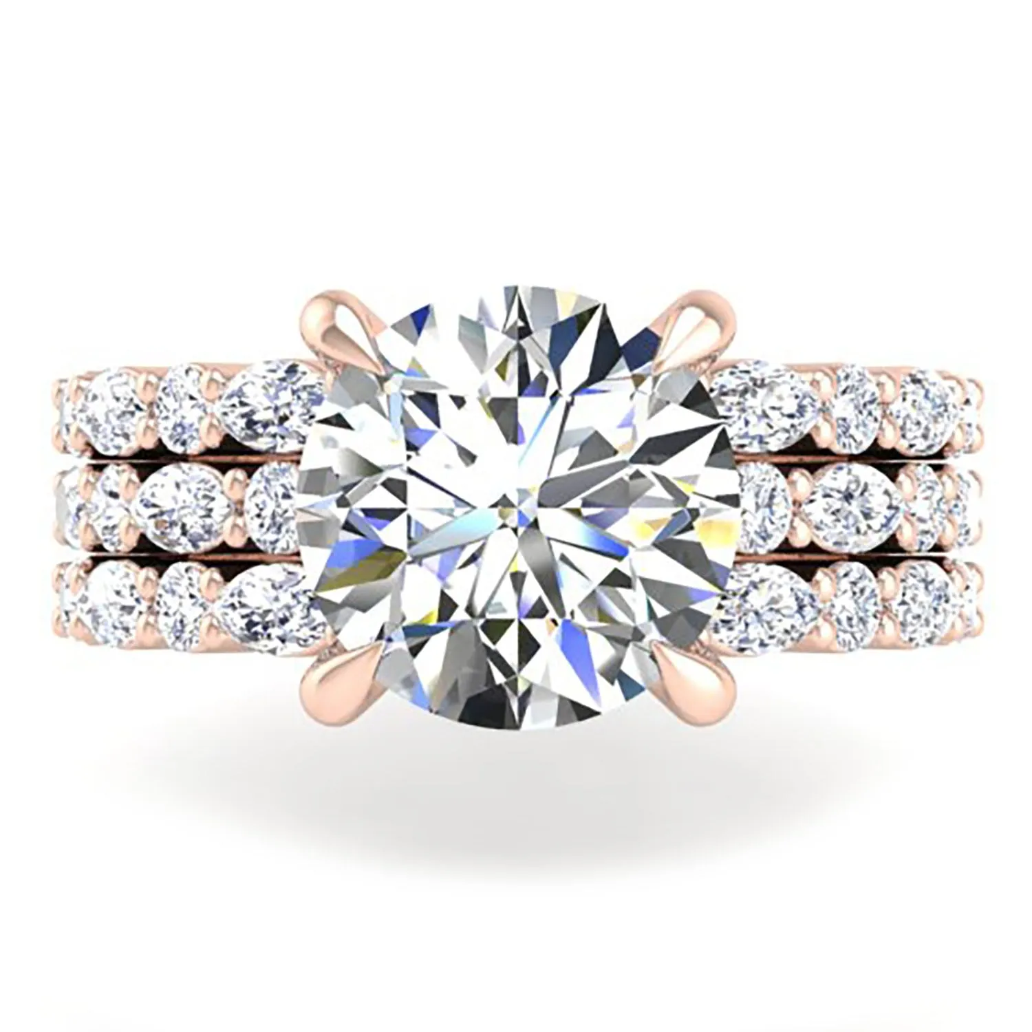 Ben Garelick Halley Three Row Marquise & Round Cut Diamond Engagement Ring