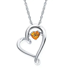 Ben Garelick "Shimmering Heart" Citrine Heart Pendant