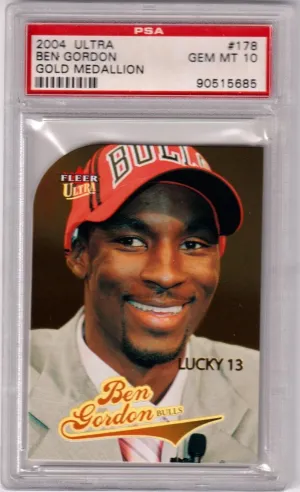 BEN GORDON 2004-05 Fleer Ultra RC Rookie Gold Medallion Lucky 13 PSA 10 - POP 5