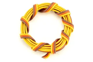 BenchCraft 22 Gauge Flat Servo Wire - Brown/Red/Orange (1 Meter)