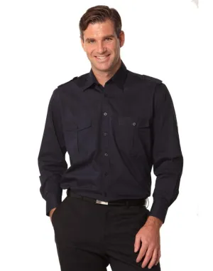 BENCHMARK Men's Long Sleeve Military Shirt M7912