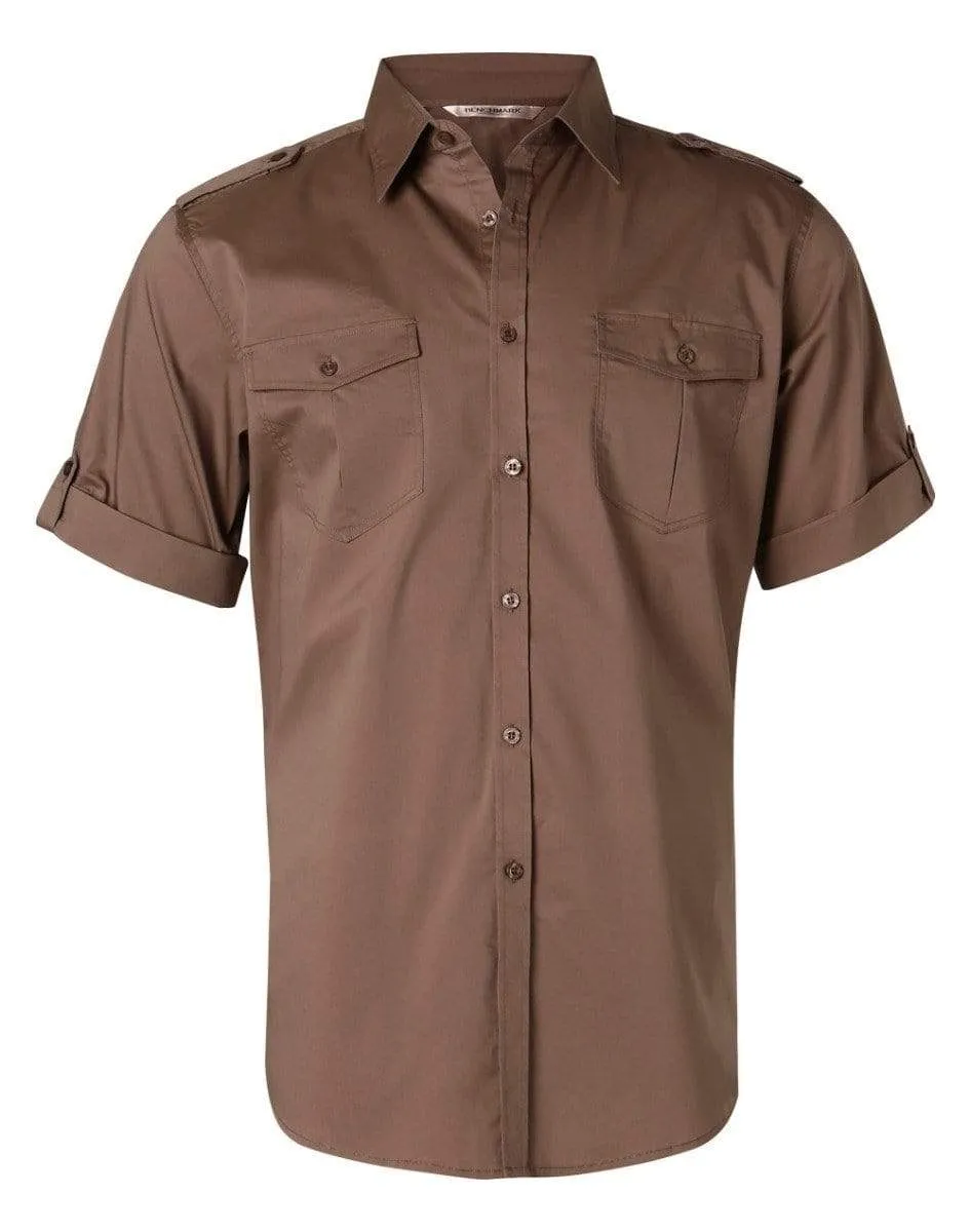 BENCHMARK Men's Short Sleeve Military Shirt M7911