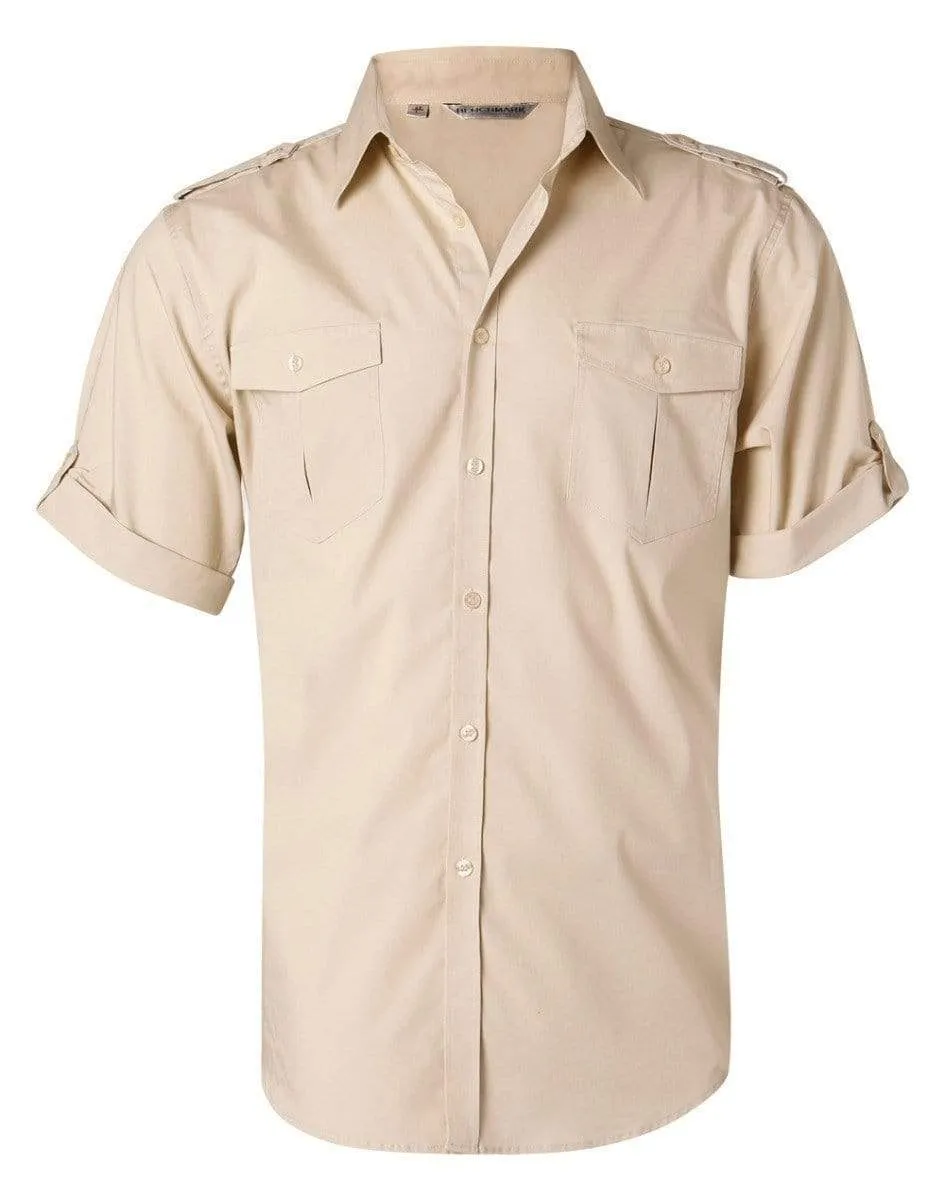 BENCHMARK Men's Short Sleeve Military Shirt M7911