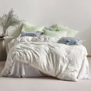 Benedita Mint Quilt Cover Set by Linen House