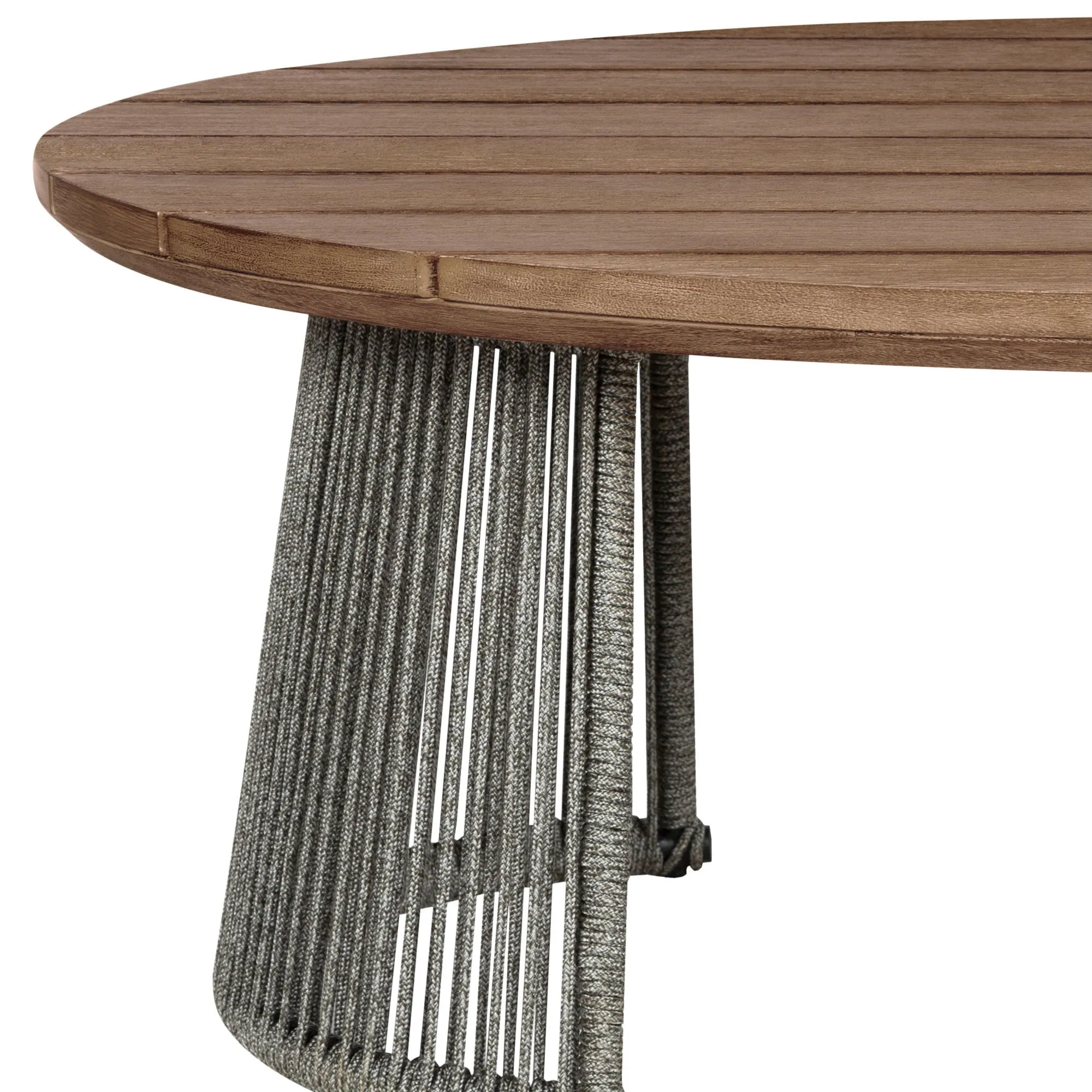 Benicia - Outdoor Patio Oval Coffee Table - Weathered Eucalyptus / Gray