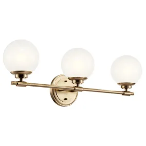 Benno 25 In 3-Lights Bathroom Vanity Light With Opal Glass, Bronze Finish