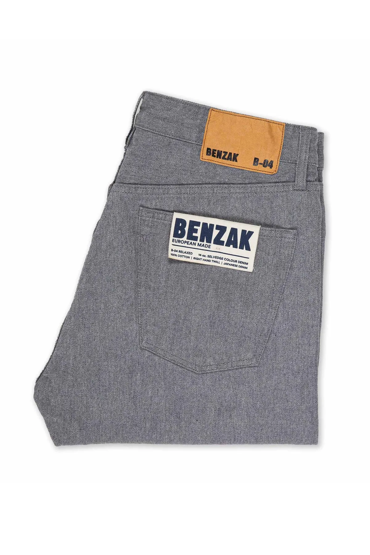 Benzak - B-04 Relaxed 14 oz. Selvedge Colour Denim in Grey