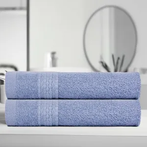 BePlush Zero Twist Bamboo Hand Towels Set of 2 : Ultra Soft, Highly Absorbent, Quick Dry, Anti Bacterial Napkins for Hand Towel || 450 GSM, 40 X 60 cms (2, Sky Blue)