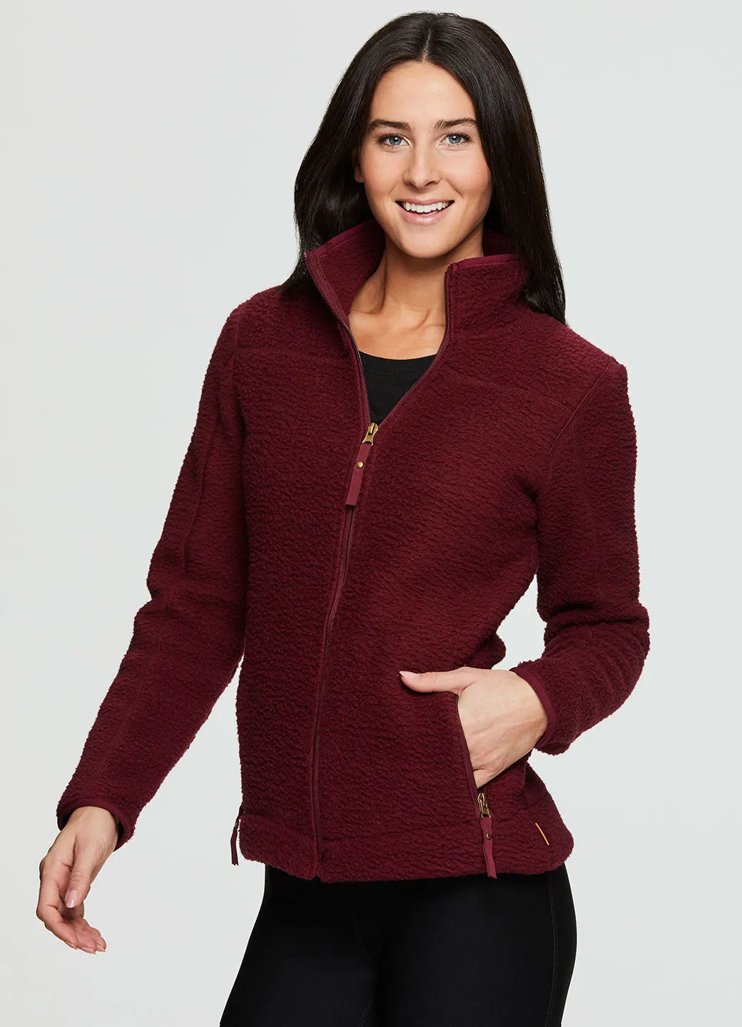 Berber Full Zip Mock Neck Jacket