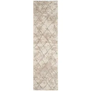 Berber Shag Cream/Light Gray Runner Rug