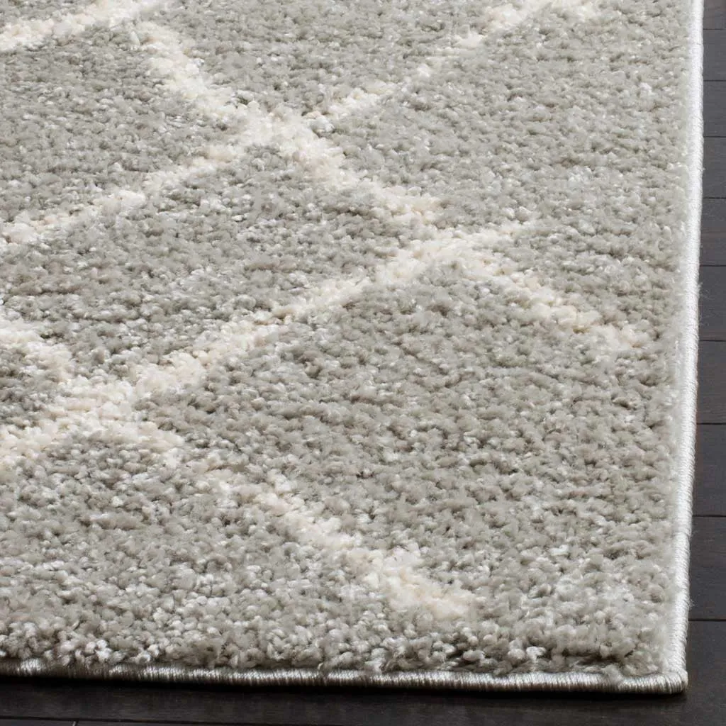 Berber Shag Light Gray/Cream Area Rug