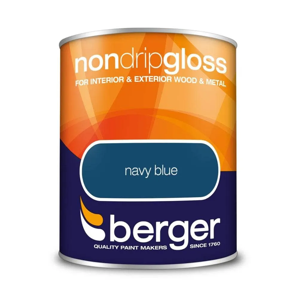 Berger Non Drip Gloss 750ml - Navy Blue