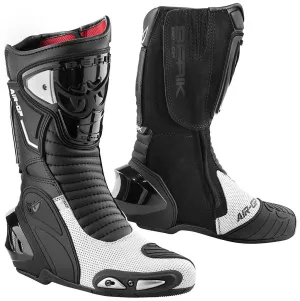 Berik Cartagena Air Motorcycle Boots with Shin Guard, Black/White