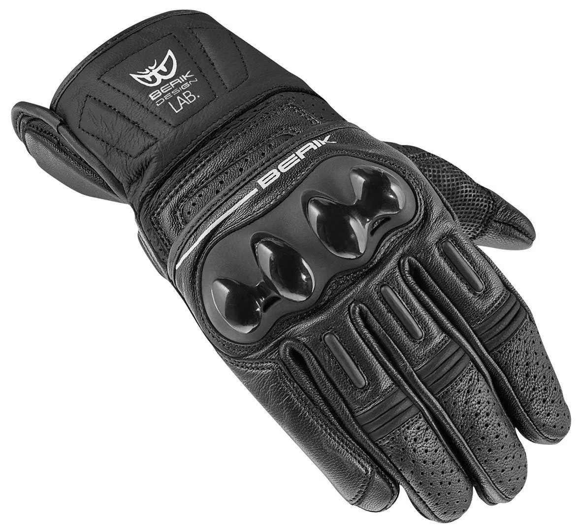 Berik TX-1 Motorcycle Gloves with Pre-Curved Finger, Black