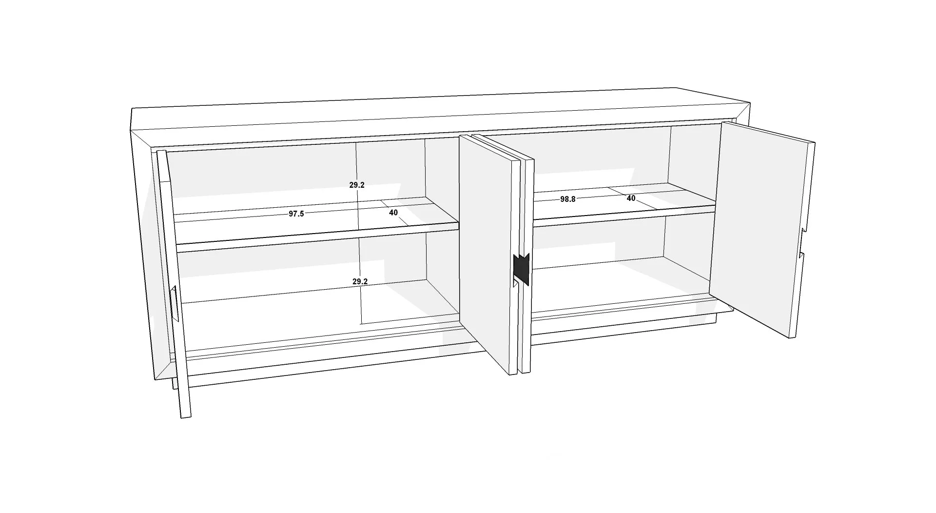 Berkeley Designs Sevilla Sideboard with Grey Oak Veneer