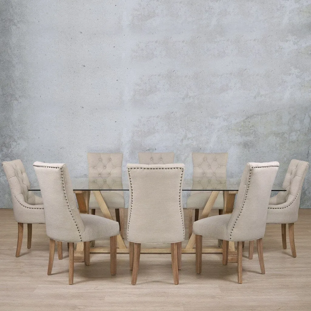 Berkeley Glass Top & Duchess 8 Seater Dining Set