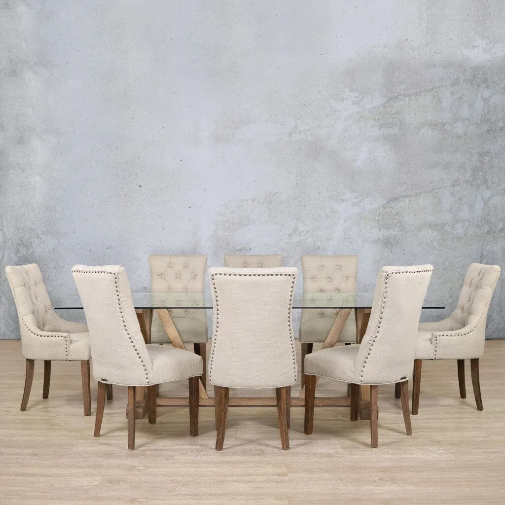 Berkeley Glass Top & Duchess 8 Seater Dining Set