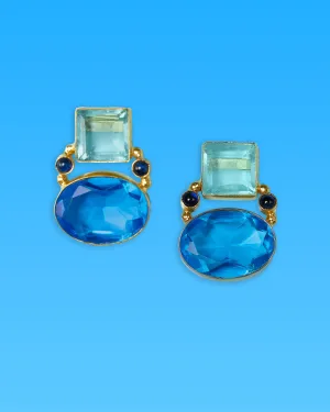 Berkley Geometric Earrings in Cote D'Azur Blues