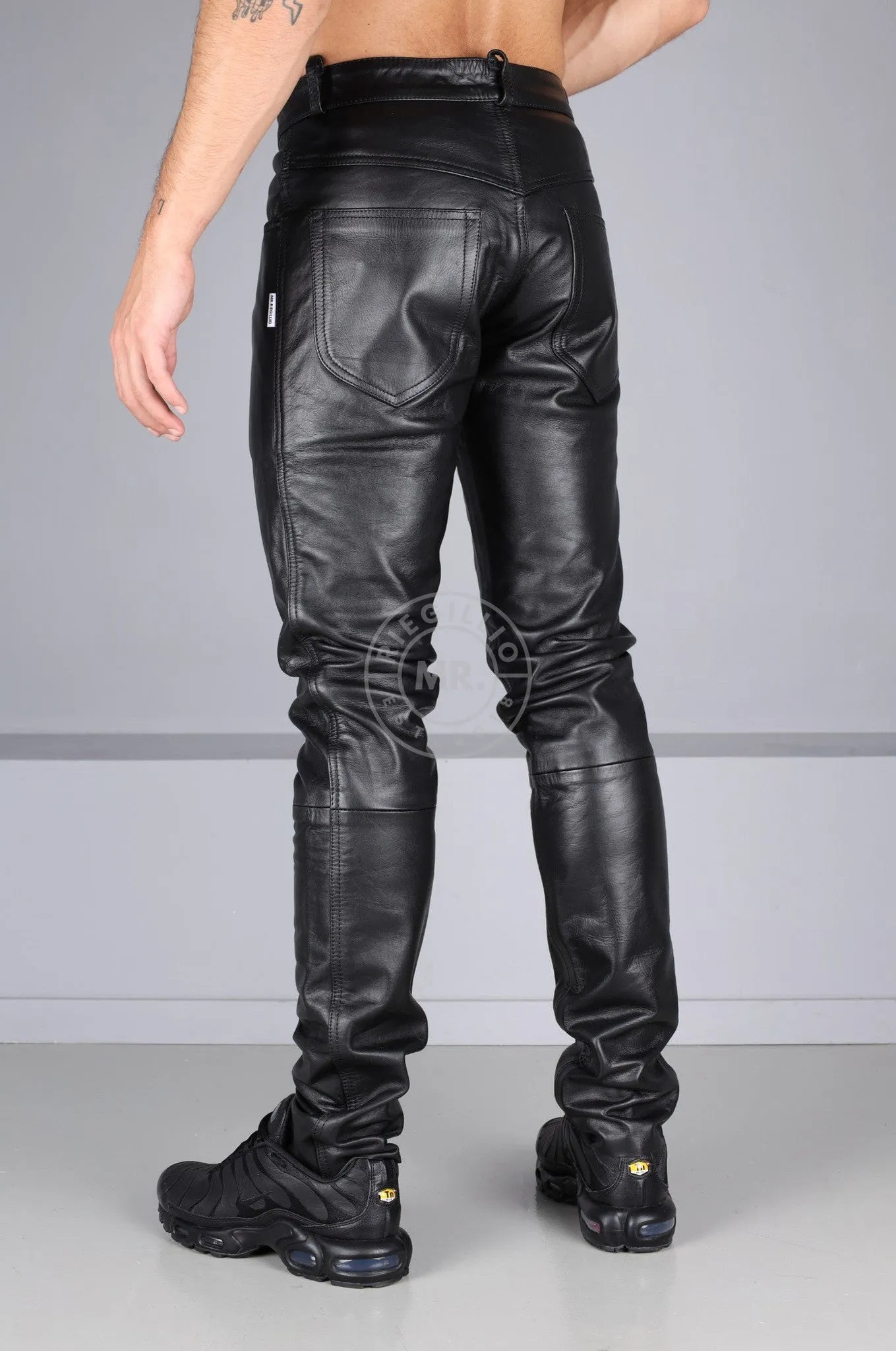 Berlin Black Leather 5 Pocket Pants