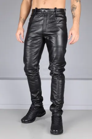 Berlin Black Leather 5 Pocket Pants