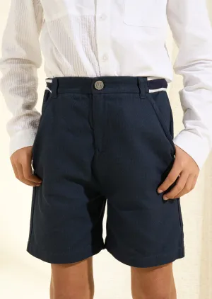 Bernard Navy Smart Textured Short