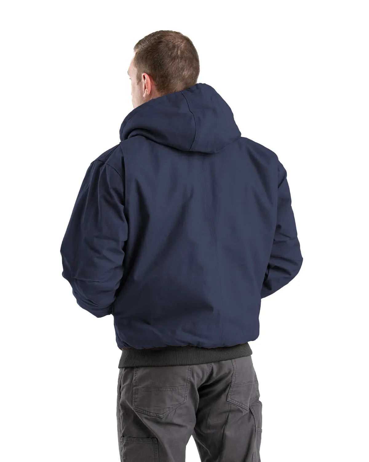 Berne Mens Navy 100% Cotton Hooded Jacket