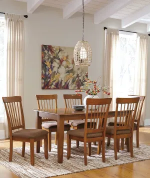 Berringer - Rustic Brown - 7 Pc. - Rectangular Dining Room Table, 6 Side Upholstered Chairs