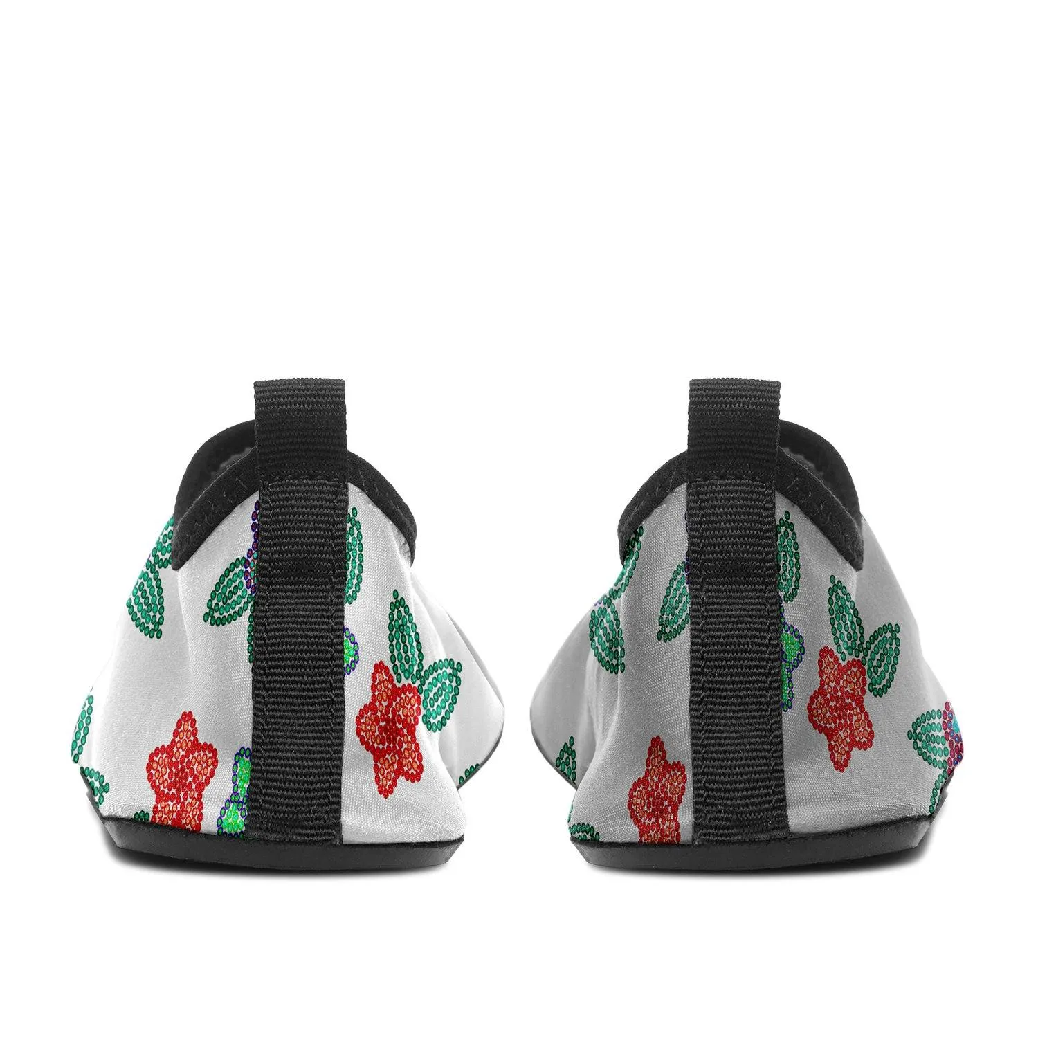 Berry Flowers White Sockamoccs Kid's Sockamoccs Slip On Shoes