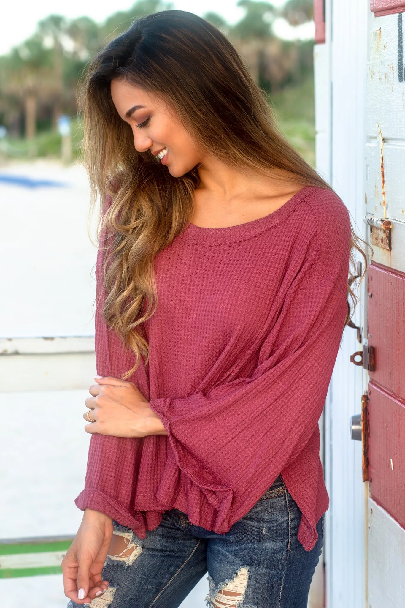 Berry Oversized Top