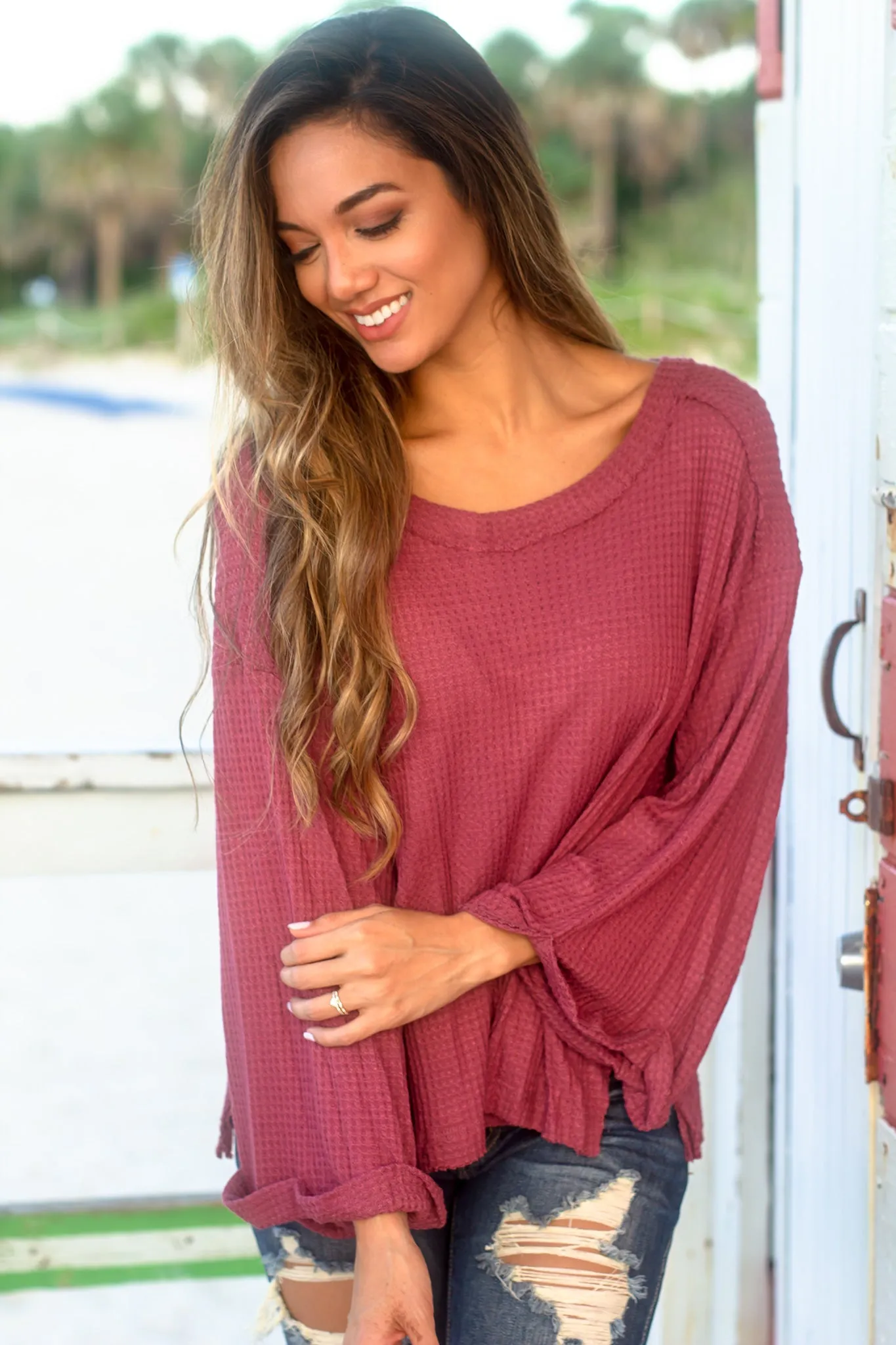 Berry Oversized Top