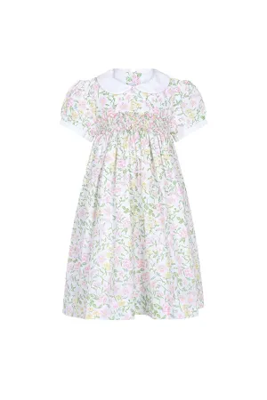 Berry Wildflowers Print Smocked Dress