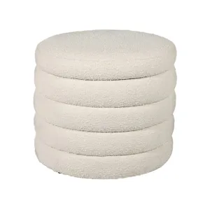 Bertram Ribbed Ottoman – Cream Boucle