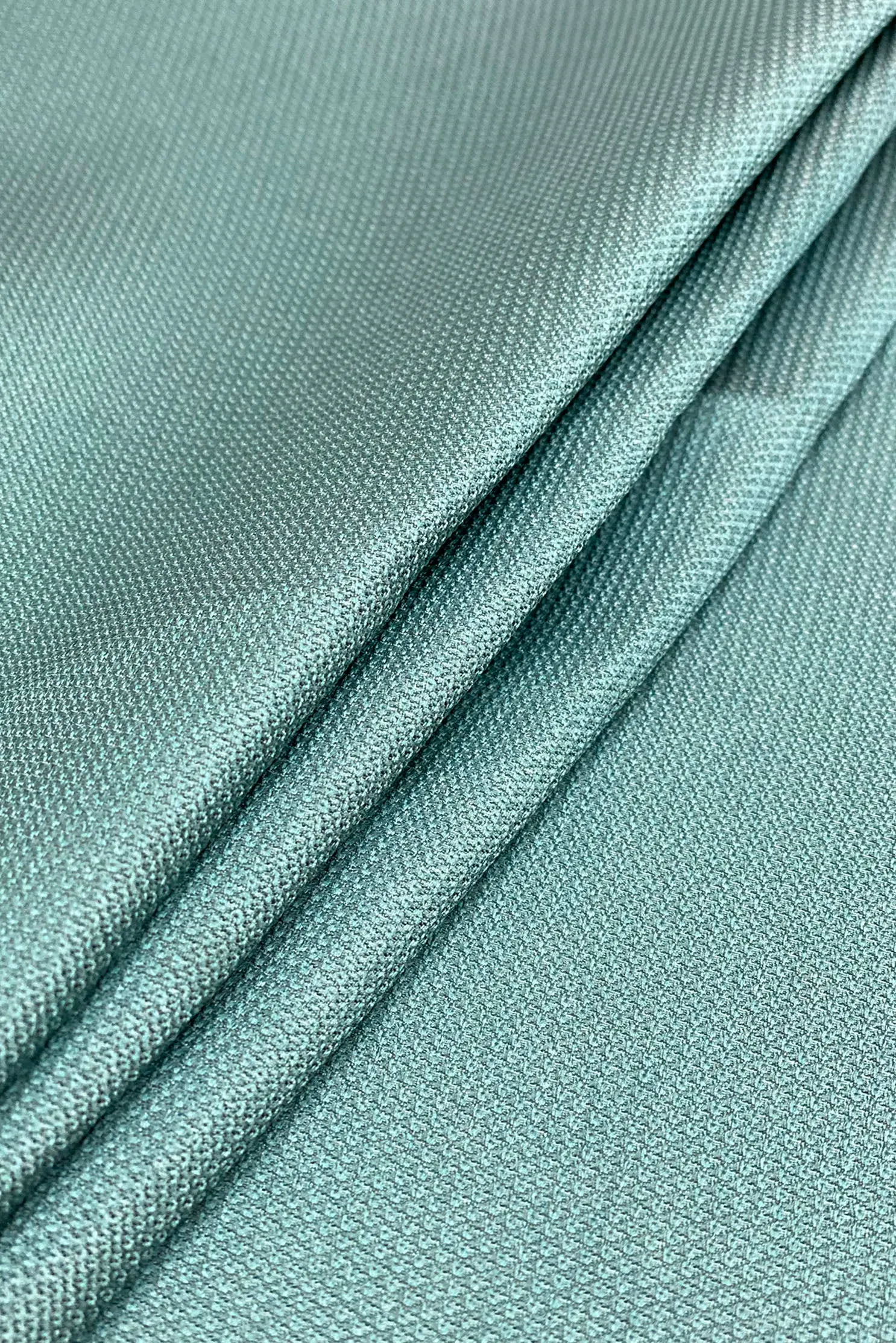 Beryl Green Italian Silk Blend Mikado Pique Fabric