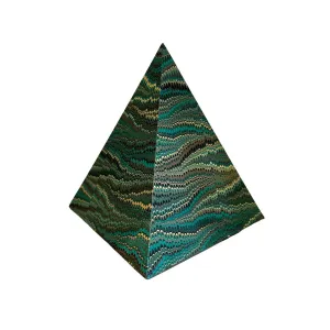 Bespoke Hand-Marbled Paper Pyramid, 7"