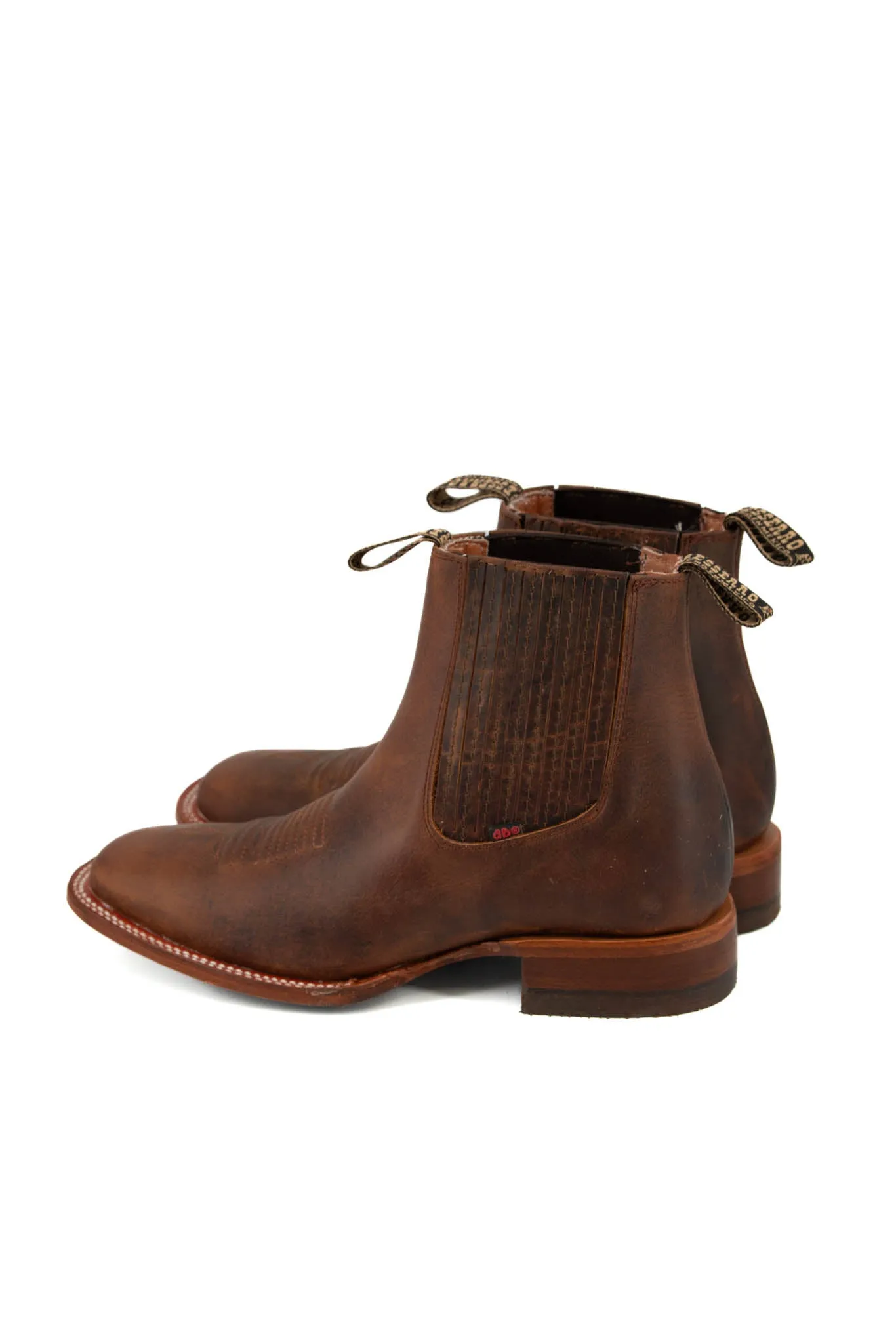 Bessero Cuero Grysly Cafe Square Toe Men's Botin